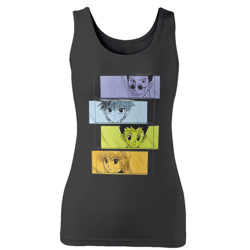 High quality print of this slim fit weekly shonen jump x hunter women tank top will turn heads. And bystanders won't be disappointed - the racerback cut looks good one any woman's shoulders.