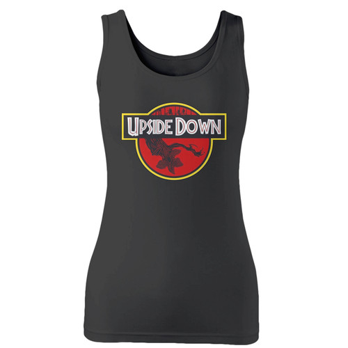 High quality print of this slim fit welcome to the upside down stranger things inspired women tank top will turn heads. And bystanders won't be disappointed - the racerback cut looks good one any woman's shoulders.