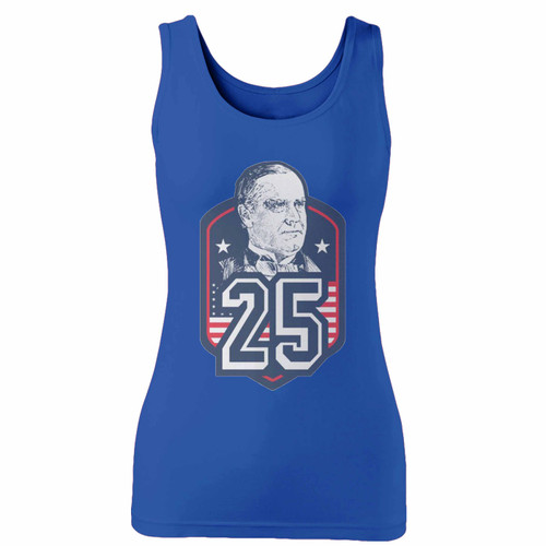 High quality print of this slim fit william mckinley twenty fifth president women tank top will turn heads. And bystanders won't be disappointed - the racerback cut looks good one any woman's shoulders.