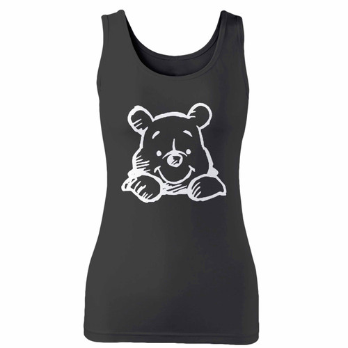 High quality print of this slim fit winnie the pooh face women tank top will turn heads. And bystanders won't be disappointed - the racerback cut looks good one any woman's shoulders.