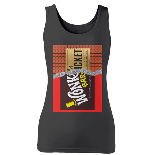 High quality print of this slim fit wonka bar golden ticket women tank top will turn heads. And bystanders won't be disappointed - the racerback cut looks good one any woman's shoulders. High quality print of this slim fit wonka bar golden ticket women tank top will turn heads. And bystanders won't be disappointed - the racerback cut looks good one any woman's shoulders.