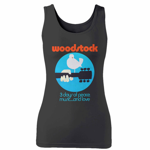 High quality print of this slim fit woodstock 3 days of peace and music women tank top will turn heads. And bystanders won't be disappointed - the racerback cut looks good one any woman's shoulders. High quality print of this slim fit woodstock 3 days of peace and music women tank top will turn heads. And bystanders won't be disappointed - the racerback cut looks good one any woman's shoulders.