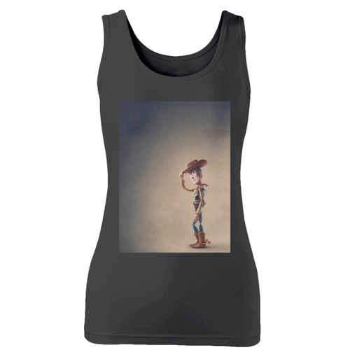 High quality print of this slim fit woody toy story 4 women tank top will turn heads. And bystanders won't be disappointed - the racerback cut looks good one any woman's shoulders.