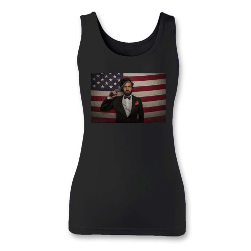 High quality print of this slim fit yelawolf slumerican american hip hop women tank top will turn heads. And bystanders won't be disappointed - the racerback cut looks good one any woman's shoulders.