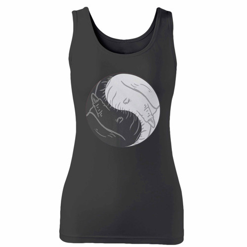 High quality print of this slim fit yin yang elephant women tank top will turn heads. And bystanders won't be disappointed - the racerback cut looks good one any woman's shoulders.