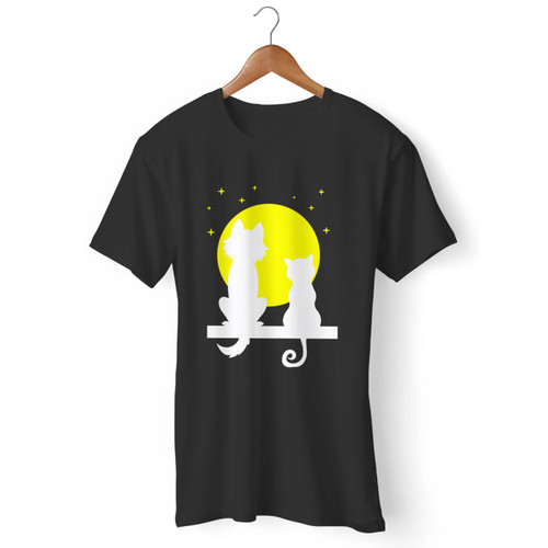 Dog And Cat Moon Men T Shirt