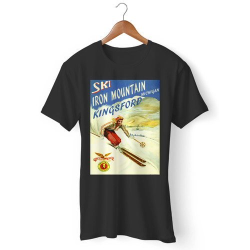 Ski Iron Mountain Kingsford Michigan Men T Shirt