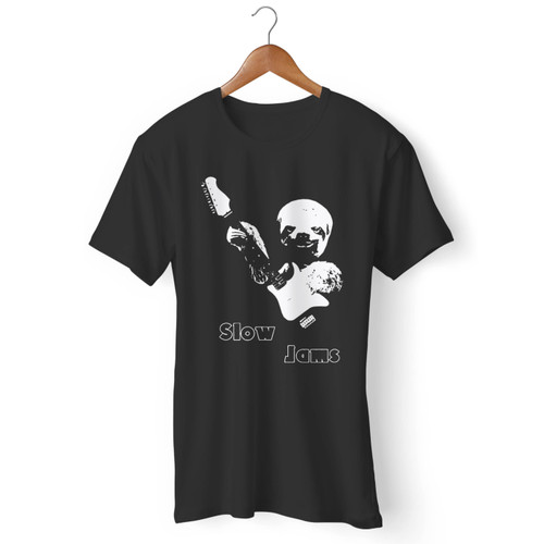 Slow Jams Funny Sloth Playing The Guitar Or Bass Musician Men T Shirt
