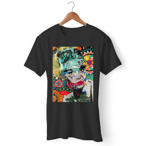 Vintage Woman Colourful Graffiti Art Men T Shirt