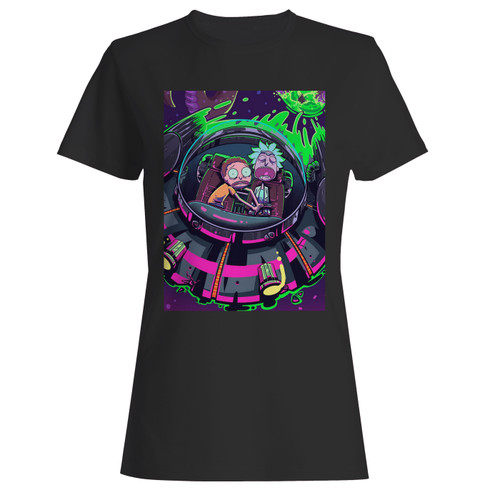 These are rick and morty spaceship women t shirt that are cute tied to the side or paired with a cardigan or jacket for a more styled look. So comfy and classic, they are sure to make your vacation extra magical.