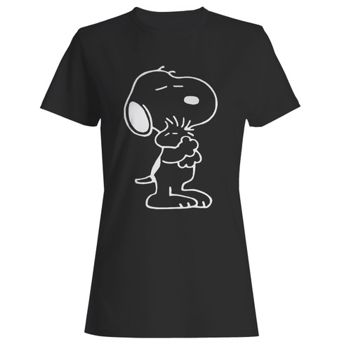 These are snoopy dog peanuts charlie brown hug women t shirt that are cute tied to the side or paired with a cardigan or jacket for a more styled look. So comfy and classic, they are sure to make your vacation extra magical.