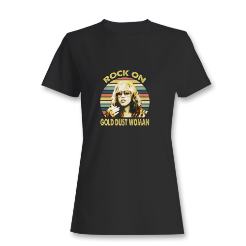 These are stevie nicks rock on gold dust women t shirt that are cute tied to the side or paired with a cardigan or jacket for a more styled look. So comfy and classic, they are sure to make your vacation extra magical.