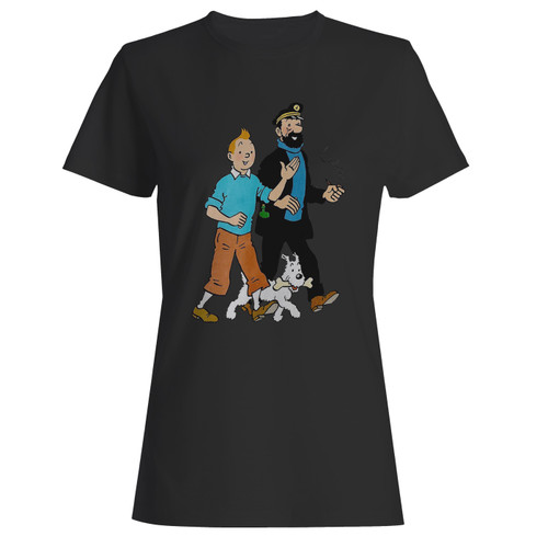These are tintin captain haddock snowy women t shirt that are cute tied to the side or paired with a cardigan or jacket for a more styled look. So comfy and classic, they are sure to make your vacation extra magical.