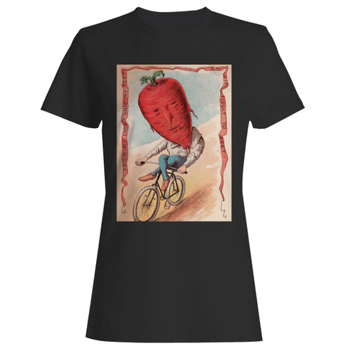 These are vegetable people beet riding a bicycle women t shirt that are cute tied to the side or paired with a cardigan or jacket for a more styled look. So comfy and classic, they are sure to make your vacation extra magical.