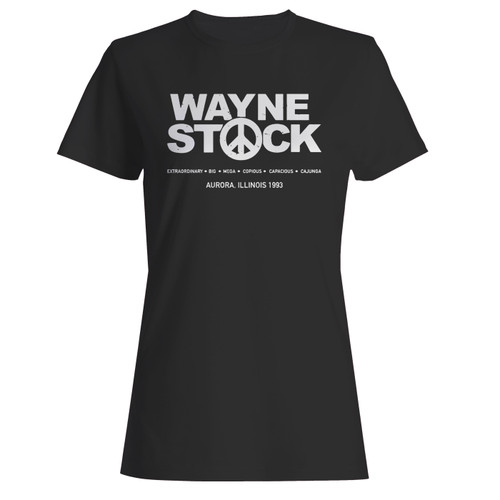 These are waynestock funny 90s movie waynes world inspired women t shirt that are cute tied to the side or paired with a cardigan or jacket for a more styled look. So comfy and classic, they are sure to make your vacation extra magical.
