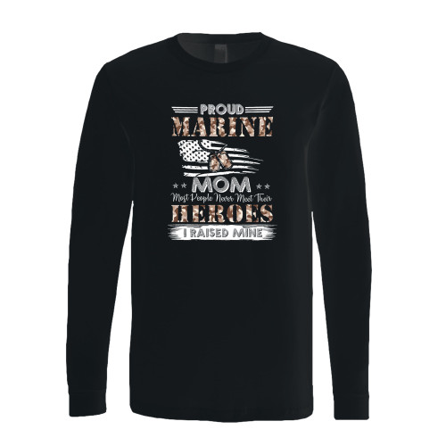 This classic fit proud marine mom most people never meet their heroes i raised mi long sleeve shirt is casually elegant and very comfortable. With fine quality print to make one stand out, it's a perfect fit for every occasion.