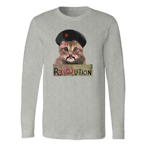 This classic fit revolution love kitten funny che guevara cat activist long sleeve shirt is casually elegant and very comfortable. With fine quality print to make one stand out, it's a perfect fit for every occasion.