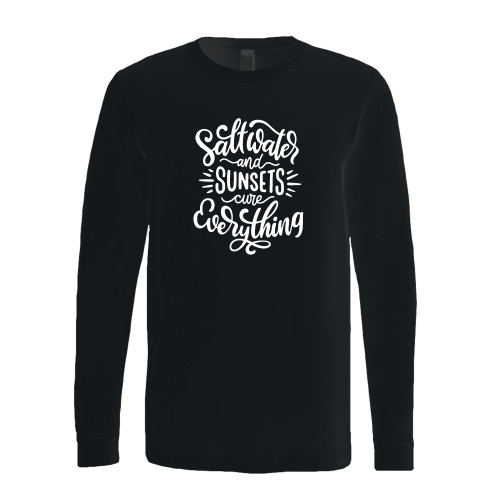 This classic fit salt water & sunsets cure everything long sleeve shirt is casually elegant and very comfortable. With fine quality print to make one stand out, it's a perfect fit for every occasion.