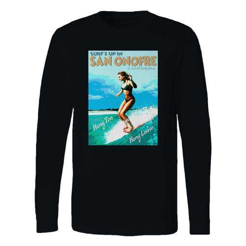 This classic fit san onofre california surfing long sleeve shirt is casually elegant and very comfortable. With fine quality print to make one stand out, it's a perfect fit for every occasion.