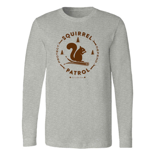 This classic fit squirrel patrol long sleeve shirt is casually elegant and very comfortable. With fine quality print to make one stand out, it's a perfect fit for every occasion.