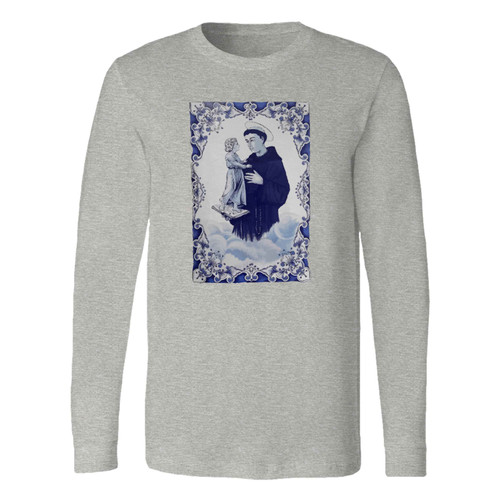 This classic fit st. anthony patron of lost things long sleeve shirt is casually elegant and very comfortable. With fine quality print to make one stand out, it's a perfect fit for every occasion.