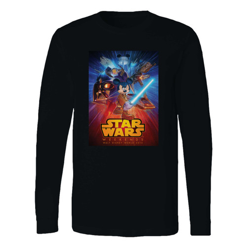 This classic fit star wars weekends with mickey mouse long sleeve shirt is casually elegant and very comfortable. With fine quality print to make one stand out, it's a perfect fit for every occasion.