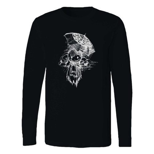 This classic fit teru teru bozu i hate rainy long sleeve shirt is casually elegant and very comfortable. With fine quality print to make one stand out, it's a perfect fit for every occasion.