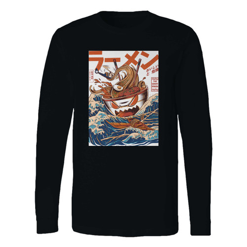 This classic fit the great ramen off kanagawa long sleeve shirt is casually elegant and very comfortable. With fine quality print to make one stand out, it's a perfect fit for every occasion.