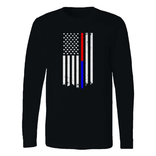 This classic fit thin red blue line american flag long sleeve shirt is casually elegant and very comfortable. With fine quality print to make one stand out, it's a perfect fit for every occasion.