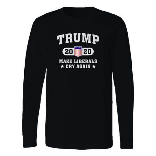 This classic fit trump 2020 make liberals cry again long sleeve shirt is casually elegant and very comfortable. With fine quality print to make one stand out, it's a perfect fit for every occasion.