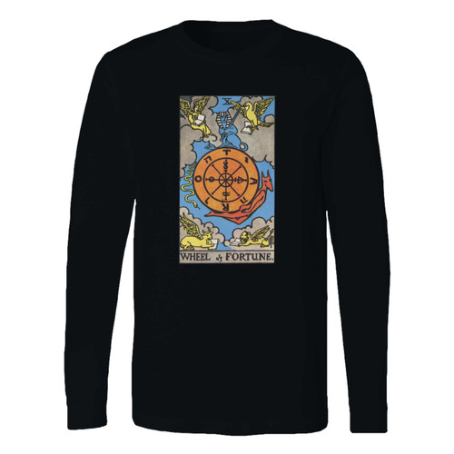 This classic fit wheel of fortune tarot card long sleeve shirt is casually elegant and very comfortable. With fine quality print to make one stand out, it's a perfect fit for every occasion.