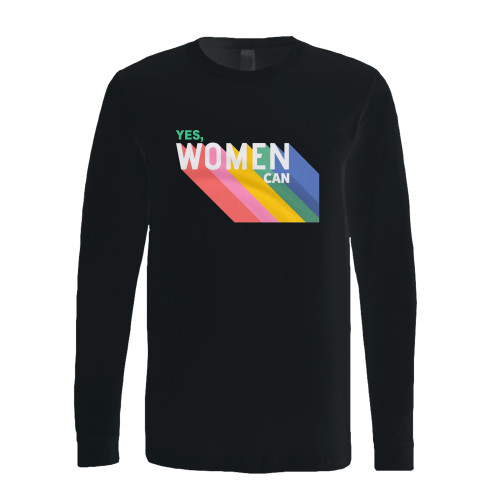This classic fit yes, women can long sleeve shirt is casually elegant and very comfortable. With fine quality print to make one stand out, it's a perfect fit for every occasion.