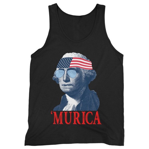 Our cotton president george washington murica inspired men tank top is perfect for those intense workouts in the gym, at practice or pickup games.