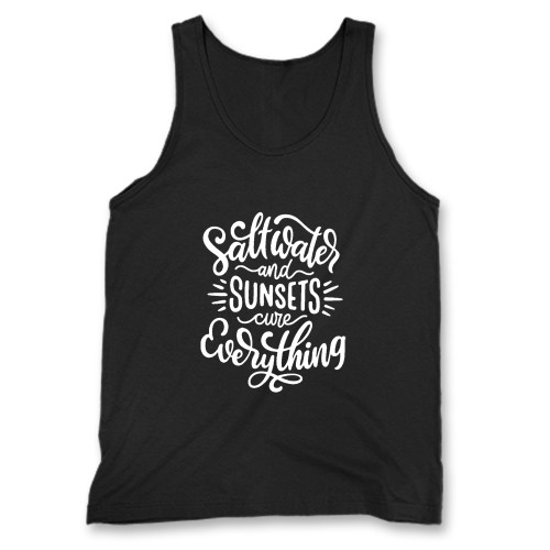Our cotton salt water & sunsets cure everything men tank top is perfect for those intense workouts in the gym, at practice or pickup games.