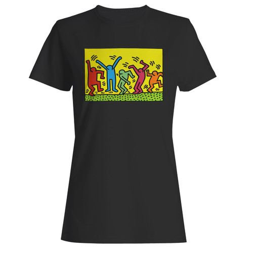 These are keith haring dancing art women t shirt that are cute tied to the side or paired with a cardigan or jacket for a more styled look. So comfy and classic, they are sure to make your vacation extra magical.