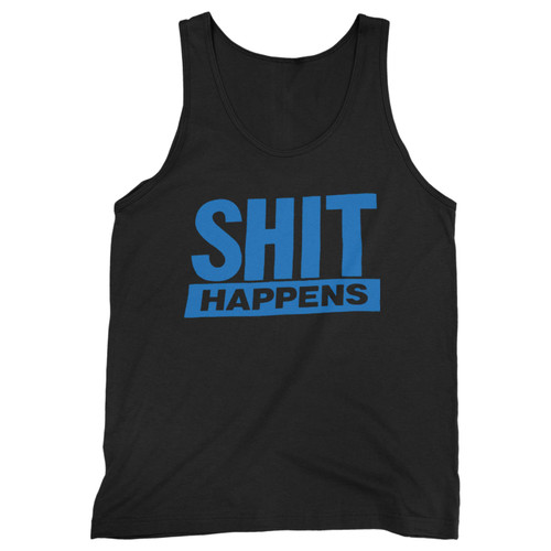 Our cotton shit happens inspired men tank top is perfect for those intense workouts in the gym, at practice or pickup games.