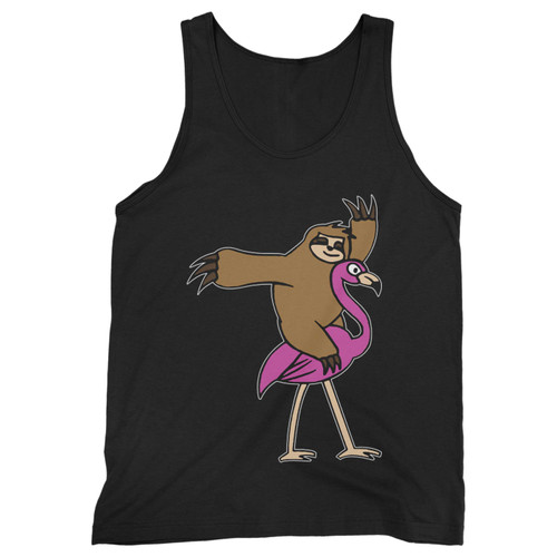 Our cotton sloth riding flamingo men tank top is perfect for those intense workouts in the gym, at practice or pickup games.