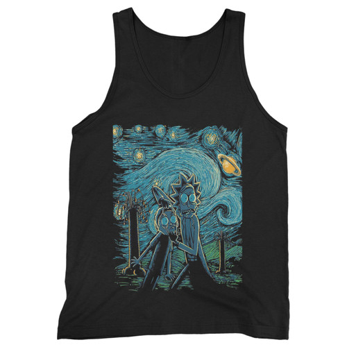 Our cotton starry nightt van gogh rick and morty men tank top is perfect for those intense workouts in the gym, at practice or pickup games.