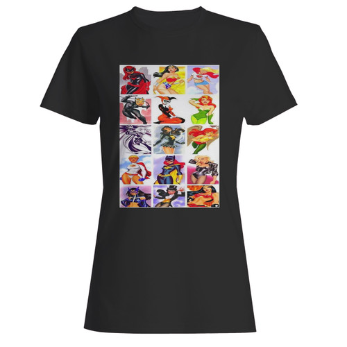 These are ladies of dc comics huntress wonder woman supergirl catwoman harley quinn women t shirt that are cute tied to the side or paired with a cardigan or jacket for a more styled look. So comfy and classic, they are sure to make your vacation extra magical.