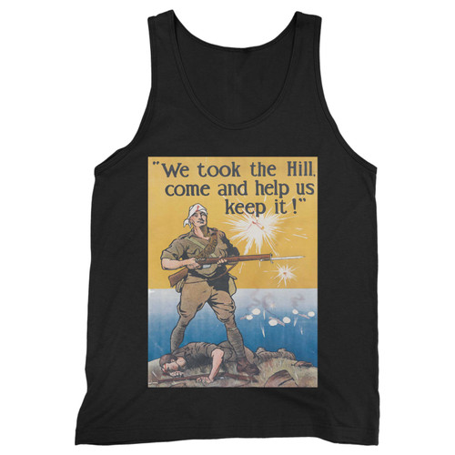 Our cotton we took the hill, come and help us keep it! men tank top is perfect for those intense workouts in the gym, at practice or pickup games.