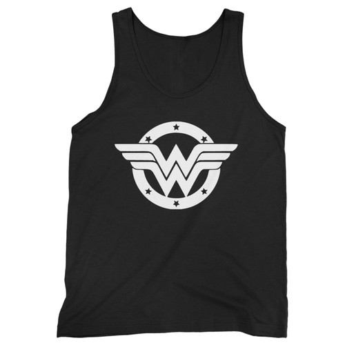 Our cotton wonder woman emblem inspired men tank top is perfect for those intense workouts in the gym, at practice or pickup games.
