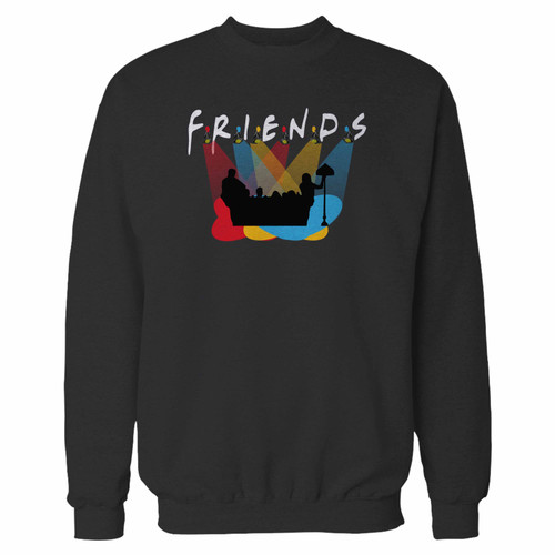 Your friends sofa crewneck sweatshirt just got an update. This super comfortable and lighter weight crewneck will become your favorite go-to sweatshirt. The cozy spandex cuffs and waistband make this pill-resistant sweatshirt a fan favorite.And your group will look and feel their best in this premium ringspun cotton crew.