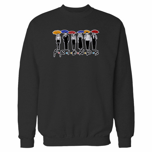 Your friends umbrella crewneck sweatshirt just got an update. This super comfortable and lighter weight crewneck will become your favorite go-to sweatshirt. The cozy spandex cuffs and waistband make this pill-resistant sweatshirt a fan favorite.And your group will look and feel their best in this premium ringspun cotton crew.