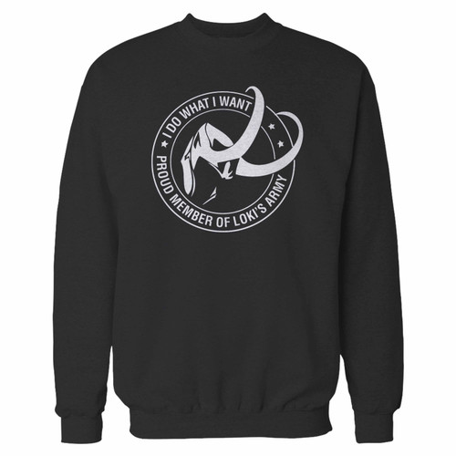 Your member of lokis army crewneck sweatshirt just got an update. This super comfortable and lighter weight crewneck will become your favorite go-to sweatshirt. The cozy spandex cuffs and waistband make this pill-resistant sweatshirt a fan favorite.And your group will look and feel their best in this premium ringspun cotton crew.