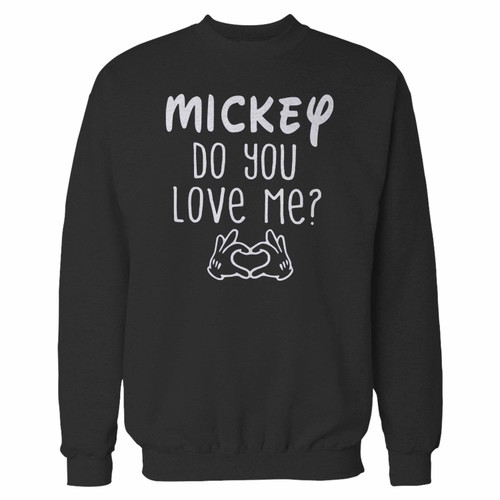Your mickey do you love me crewneck sweatshirt just got an update. This super comfortable and lighter weight crewneck will become your favorite go-to sweatshirt. The cozy spandex cuffs and waistband make this pill-resistant sweatshirt a fan favorite.And your group will look and feel their best in this premium ringspun cotton crew.