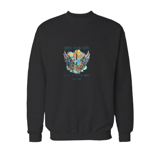 Your open your eyes look up to the skies and see signature queen band crewneck sweatshirt just got an update. This super comfortable and lighter weight crewneck will become your favorite go-to sweatshirt. The cozy spandex cuffs and waistband make this pill-resistant sweatshirt a fan favorite.And your group will look and feel their best in this premium ringspun cotton crew.