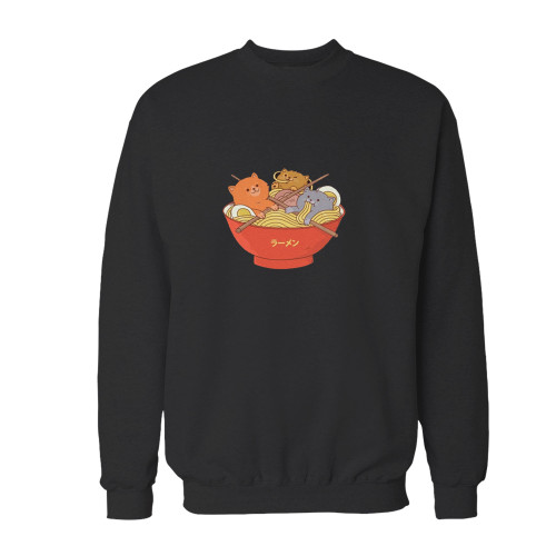 Your ramen noodles and cats crewneck sweatshirt just got an update. This super comfortable and lighter weight crewneck will become your favorite go-to sweatshirt. The cozy spandex cuffs and waistband make this pill-resistant sweatshirt a fan favorite.And your group will look and feel their best in this premium ringspun cotton crew.
