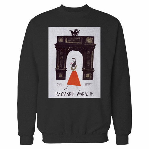 Your roman holiday audrey hepburn crewneck sweatshirt just got an update. This super comfortable and lighter weight crewneck will become your favorite go-to sweatshirt. The cozy spandex cuffs and waistband make this pill-resistant sweatshirt a fan favorite.And your group will look and feel their best in this premium ringspun cotton crew.