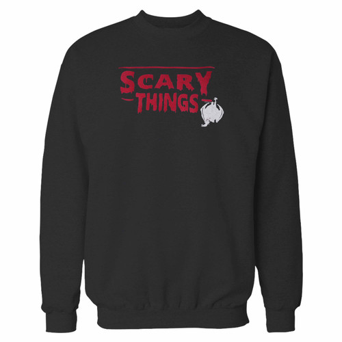Your scary things inspired by crewneck sweatshirt just got an update. This super comfortable and lighter weight crewneck will become your favorite go-to sweatshirt. The cozy spandex cuffs and waistband make this pill-resistant sweatshirt a fan favorite.And your group will look and feel their best in this premium ringspun cotton crew.