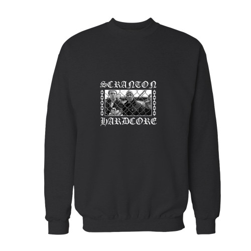 Your scranton hardcore dwight michael crewneck sweatshirt just got an update. This super comfortable and lighter weight crewneck will become your favorite go-to sweatshirt. The cozy spandex cuffs and waistband make this pill-resistant sweatshirt a fan favorite.And your group will look and feel their best in this premium ringspun cotton crew.